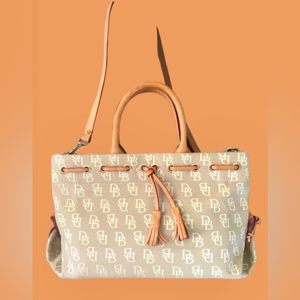 Dooney & Bourke Pristine Leather trim Bag - Picture 1 of 16